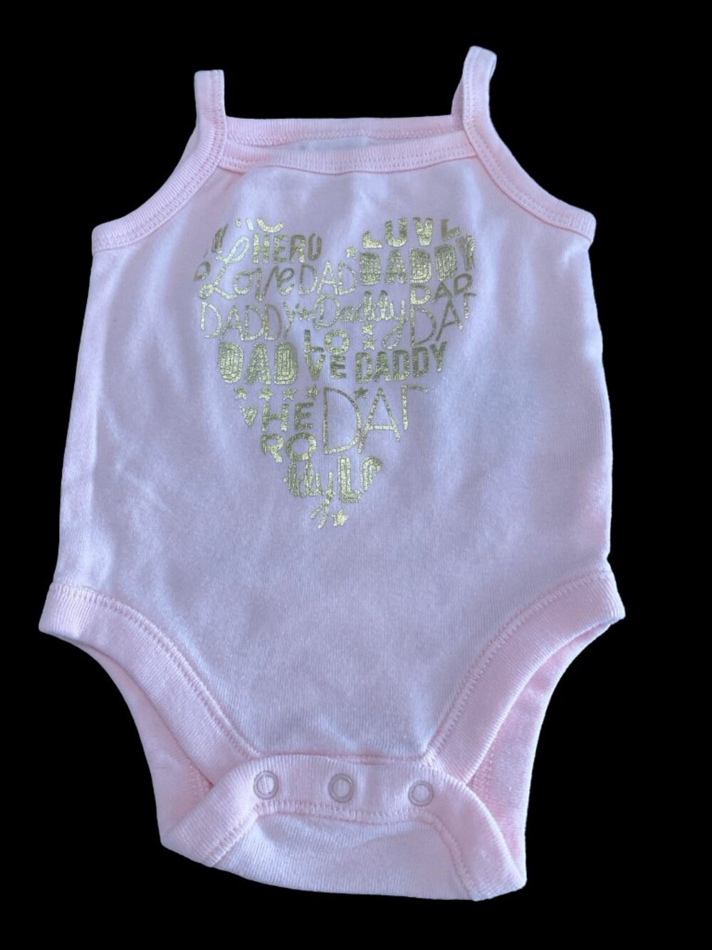 👣 10/$25 - Peach/Gold "Love Daddy" Heart Graphic Tank Top Onesie